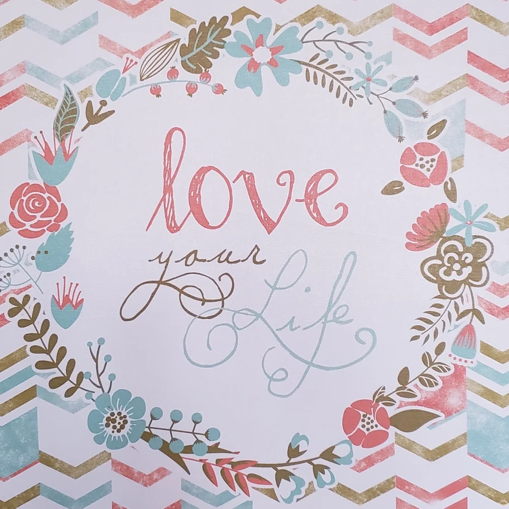 Floral and Geometric Wreath Wall Art - Love Your Life New
